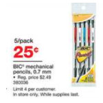 FREE BIC Mechanical Pencils at Staples and Walmart!!