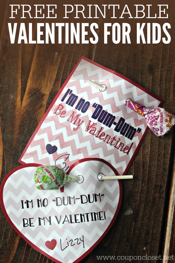 Easy Pritnable Valentines for Kids (I'm no DumDum!) Coupon Closet
