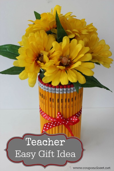 Easy Teacher Gift idea - pencil vase