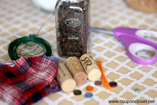 supplies for wine cork ornament