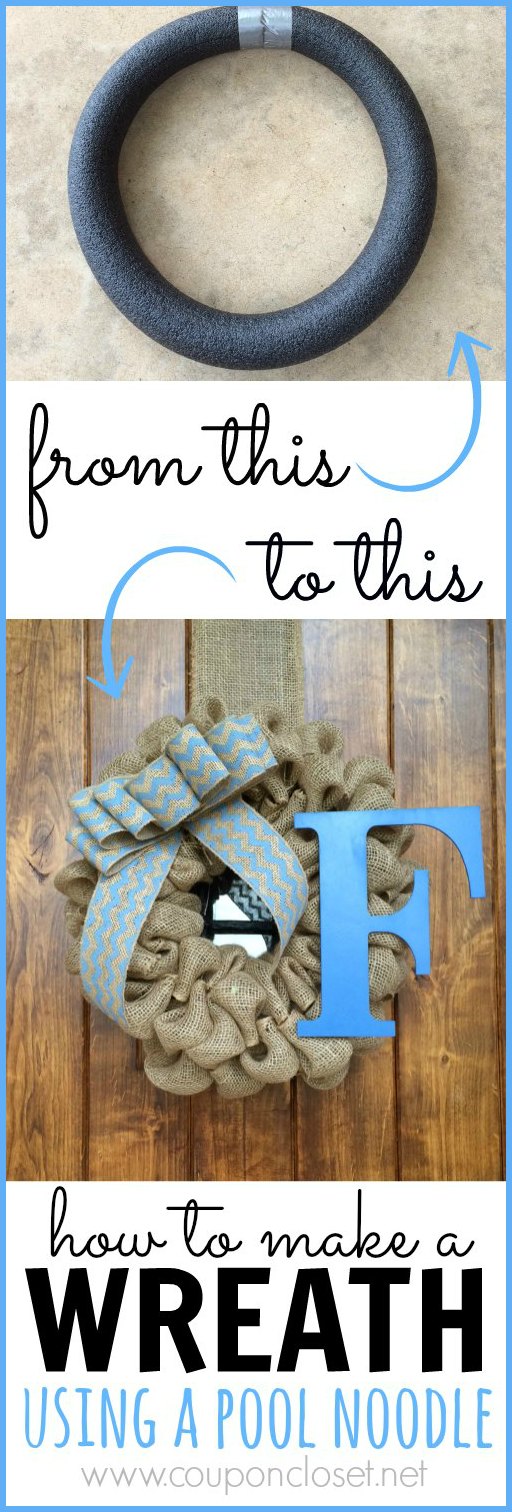 make a pool noodle wreath - how to