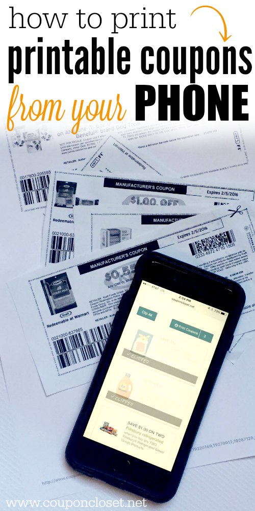 how to print printable coupons from phone
