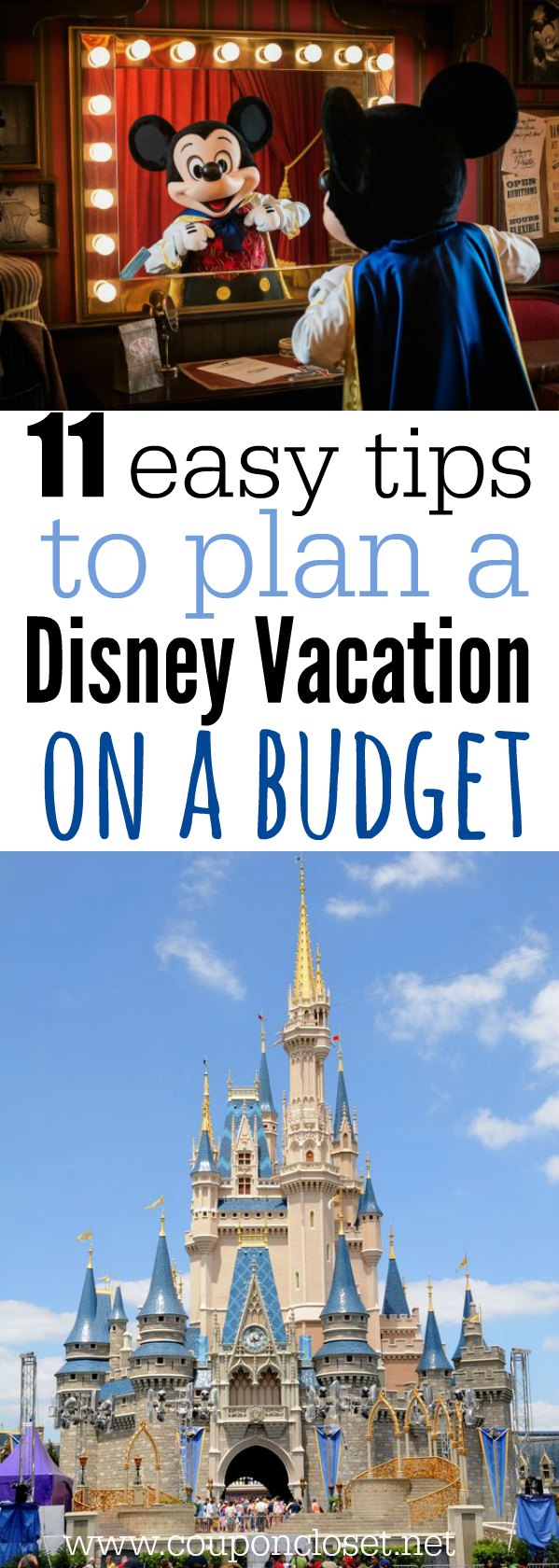 11 Tips to plan a disney vacation on a budget! These tips for planning a disney vacation will save you money and time on your disney vacation. 